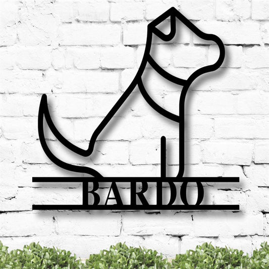 Custom Metal Sign, Pet Name Cut Metal Sign, Anniversary Gift, Dog House Sign, Dog Wall Art, Outdoor Sign, Home Decor Sign