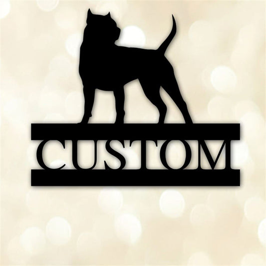 Custom Metal Sign, Pit Bull  Metal Sign, Anniversary Gift, Dog House Sign, Dog Wall Art, Outdoor Sign, Home Decor Sign