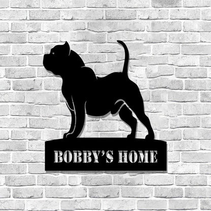 Custom Metal Sign, Pitbull House Metal Sign, Anniversary Gift, Dog House Sign, Dog Wall Art, Outdoor Sign, Home Decor Sign