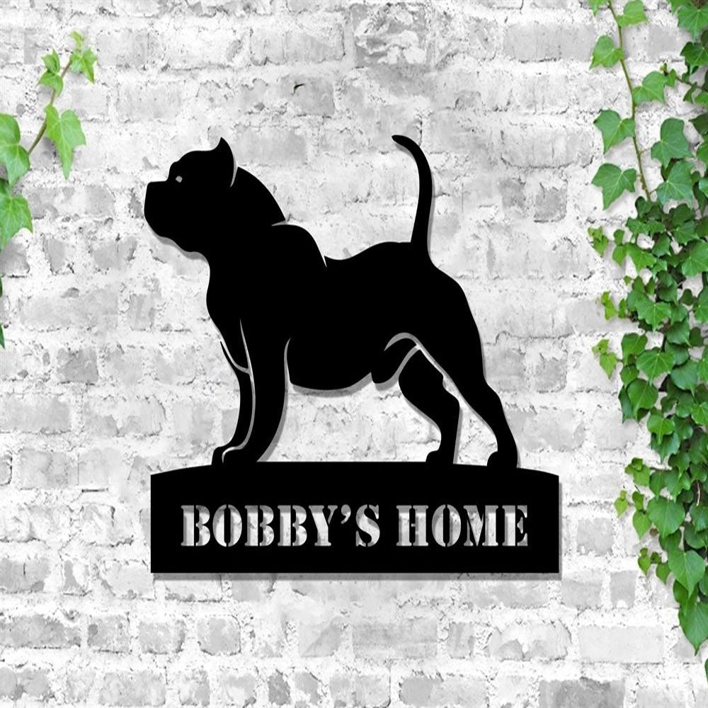 Custom Metal Sign, Pitbull House Metal Sign, Anniversary Gift, Dog House Sign, Dog Wall Art, Outdoor Sign, Home Decor Sign