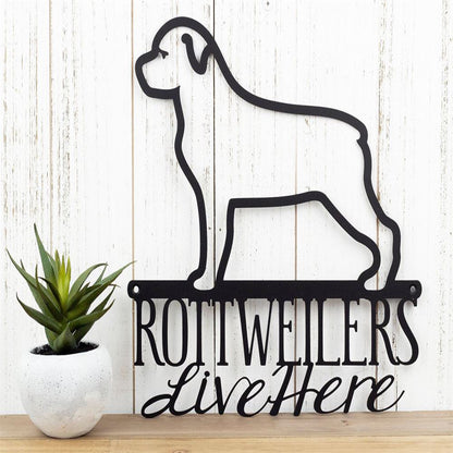 Custom Metal Sign, Rottweiler Metal Sign, Anniversary Gift, Dog House Sign, Dog Wall Art, Outdoor Sign, Home Decor Sign