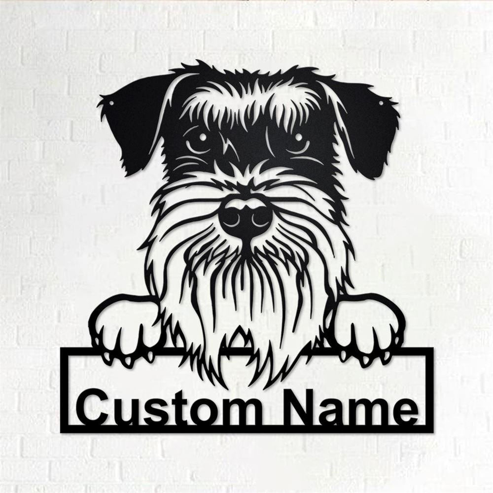 Custom Metal Sign, Schnauzer Metal Sign, Anniversary Gift, Dog House Sign, Dog Wall Art, Outdoor Sign, Home Decor Sign