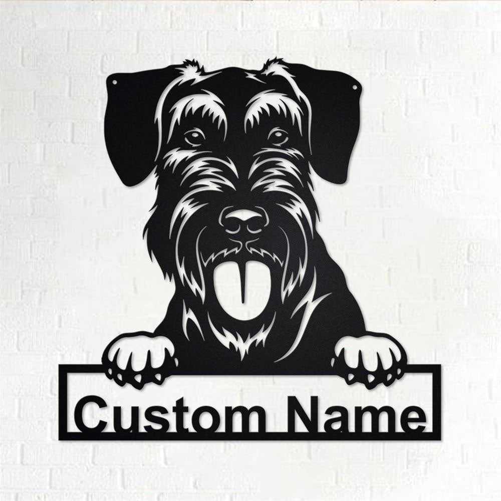 Custom Metal Sign, Schnauzer Metal Sign, Anniversary Gift, Dog House Sign, Dog Wall Art, Outdoor Sign, Home Decor Sign