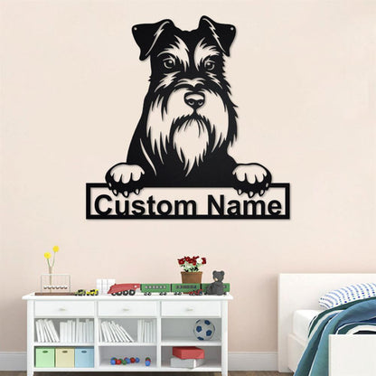 Custom Metal Sign, Schnauzer Metal Sign, Anniversary Gift, Dog House Sign, Dog Wall Art, Outdoor Sign, Home Decor Sign