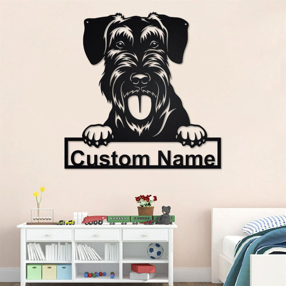 Custom Metal Sign, Schnauzer Metal Sign, Anniversary Gift, Dog House Sign, Dog Wall Art, Outdoor Sign, Home Decor Sign