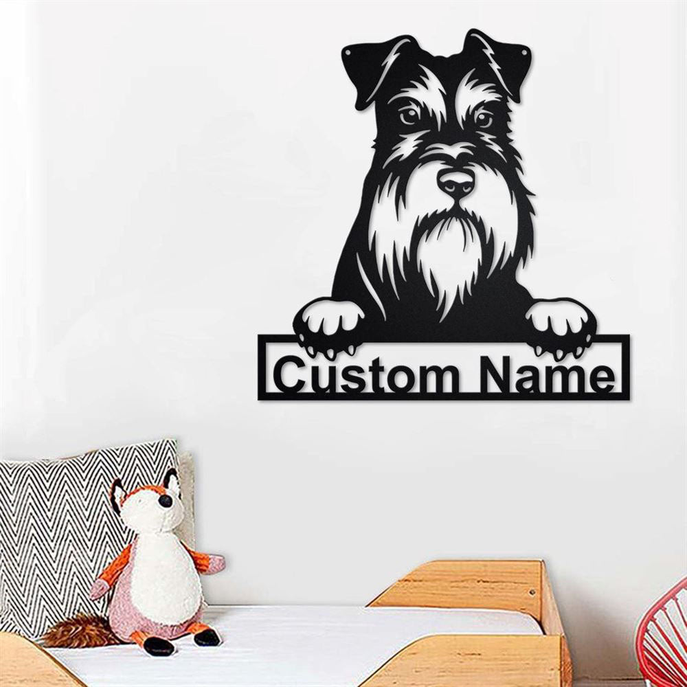 Custom Metal Sign, Schnauzer Metal Sign, Anniversary Gift, Dog House Sign, Dog Wall Art, Outdoor Sign, Home Decor Sign