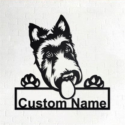 Custom Metal Sign, Scottish Terrier Dog Metal Sign, Anniversary Gift, Dog House Sign, Dog Wall Art, Outdoor Sign, Home Decor Sign