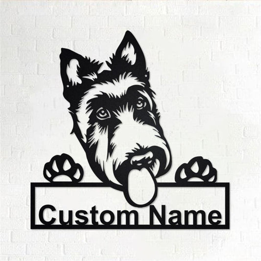 Custom Metal Sign, Scottish Terrier Dog Metal Sign, Anniversary Gift, Dog House Sign, Dog Wall Art, Outdoor Sign, Home Decor Sign