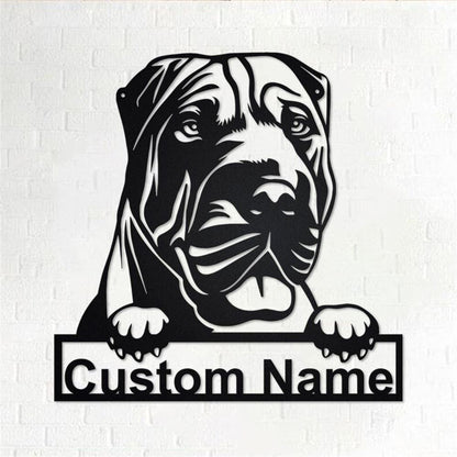 Custom Metal Sign, Shar Pei Dog Metal Sign, Anniversary Gift, Dog House Sign, Dog Wall Art, Outdoor Sign, Home Decor Sign
