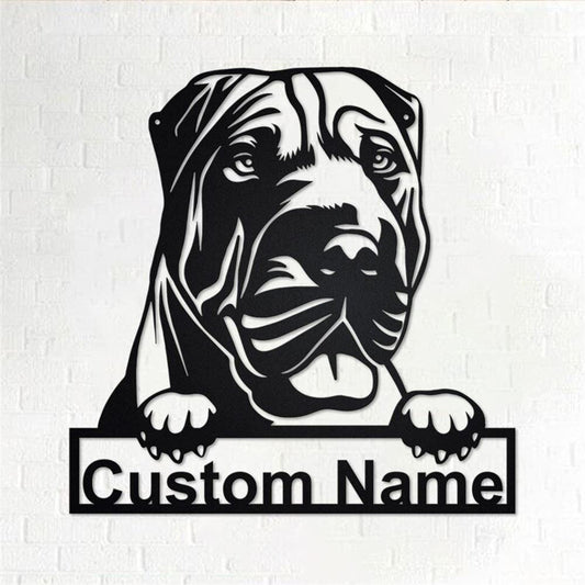 Custom Metal Sign, Shar Pei Dog Metal Sign, Anniversary Gift, Dog House Sign, Dog Wall Art, Outdoor Sign, Home Decor Sign