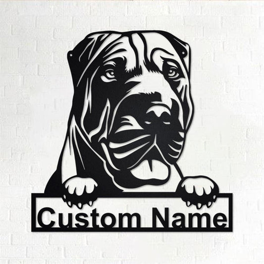 Custom Metal Sign, Shar Pei Dog Metal Signs, Anniversary Gift, Dog House Sign, Dog Wall Art, Outdoor Sign, Home Decor Sign