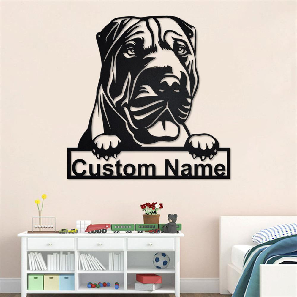 Custom Metal Sign, Shar Pei Dog Metal Signs, Anniversary Gift, Dog House Sign, Dog Wall Art, Outdoor Sign, Home Decor Sign