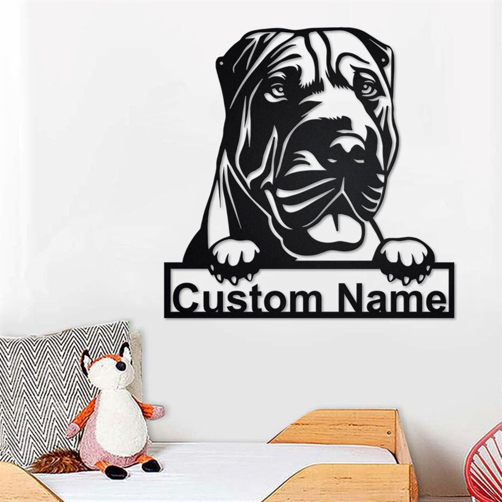 Custom Metal Sign, Shar Pei Dog Metal Signs, Anniversary Gift, Dog House Sign, Dog Wall Art, Outdoor Sign, Home Decor Sign