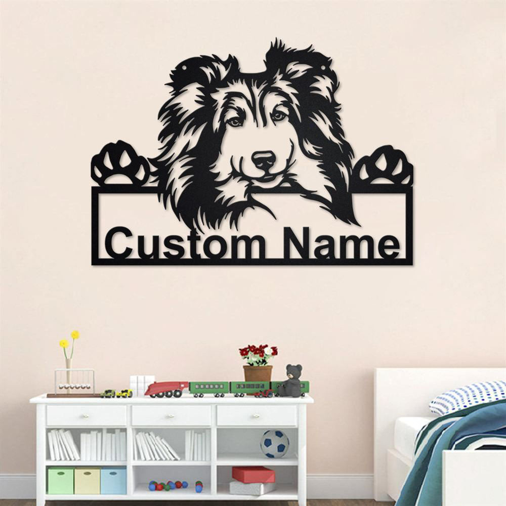 Custom Metal Sign, Shetland Sheepdog Metal Sign, Anniversary Gift, Dog House Sign, Dog Wall Art, Outdoor Sign, Home Decor Sign