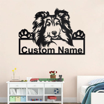 Custom Metal Sign, Shetland Sheepdog Metal Sign, Anniversary Gift, Dog House Sign, Dog Wall Art, Outdoor Sign, Home Decor Sign