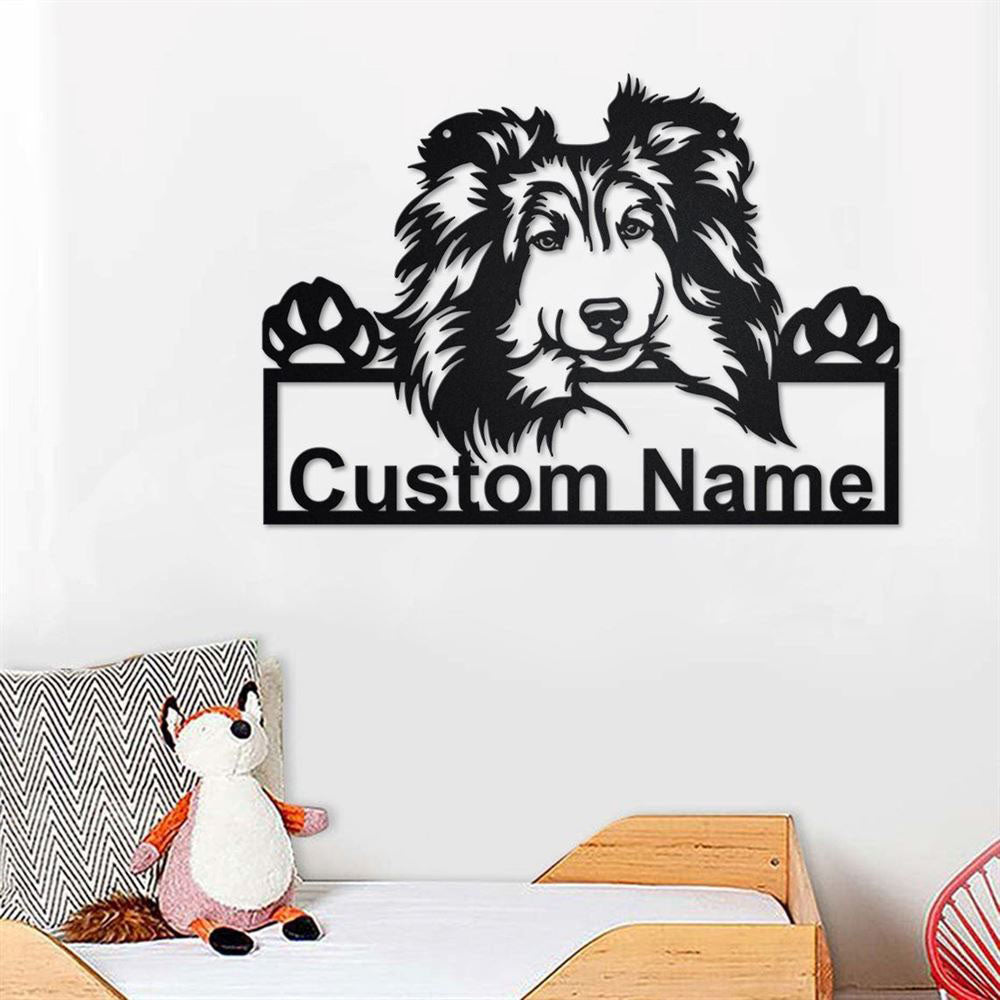 Custom Metal Sign, Shetland Sheepdog Metal Sign, Anniversary Gift, Dog House Sign, Dog Wall Art, Outdoor Sign, Home Decor Sign