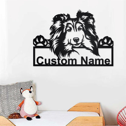 Custom Metal Sign, Shetland Sheepdog Metal Sign, Anniversary Gift, Dog House Sign, Dog Wall Art, Outdoor Sign, Home Decor Sign