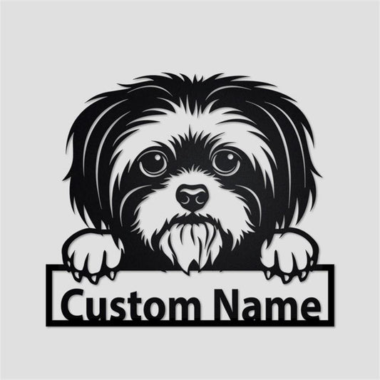 Custom Metal Sign, Shih Tzu Cut Metal Signs, Anniversary Gift, Dog House Sign, Dog Wall Art, Outdoor Sign, Home Decor Sign