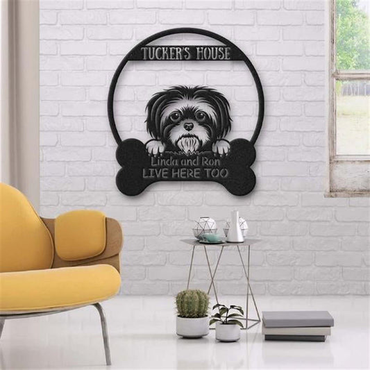 Custom Metal Sign, Shih Tzu Dog's House Dog Lovers Metal Sign, Anniversary Gift, Dog House Sign, Outdoor Sign, Home Decor Sign