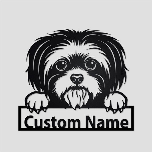 Custom Metal Sign, Shih Tzu Metal Signs, Anniversary Gift, Dog House Sign, Dog Wall Art, Outdoor Sign, Home Decor Sign