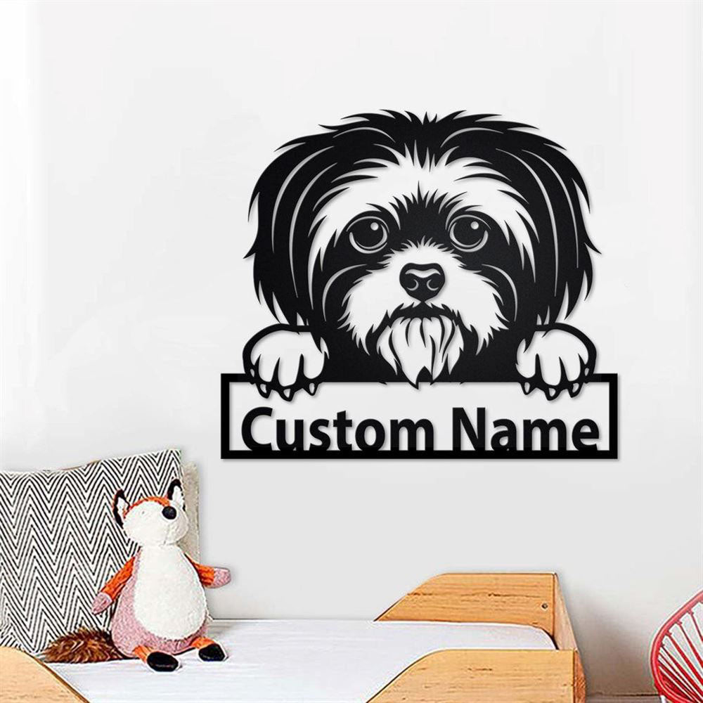 Custom Metal Sign, Shih Tzu Metal Signs, Anniversary Gift, Dog House Sign, Dog Wall Art, Outdoor Sign, Home Decor Sign