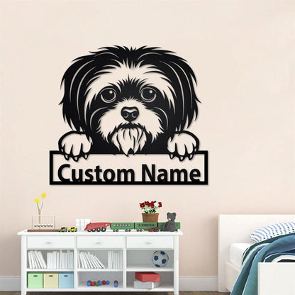 Custom Metal Sign, Shih Tzu Metal Signs, Anniversary Gift, Dog House Sign, Dog Wall Art, Outdoor Sign, Home Decor Sign