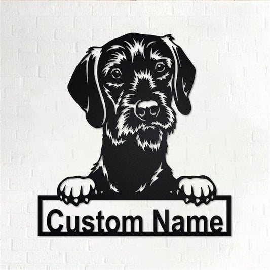 Custom Metal Sign, Short Haired Pudelpointer Dog Metal Sign, Anniversary Gift, Dog House Sign, Outdoor Sign, Home Decor Sign