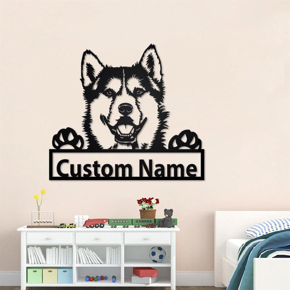 Custom Metal Sign, Siberian Husky Metal Signs, Anniversary Gift, Dog House Sign, Dog Wall Art, Outdoor Sign, Home Decor Sign