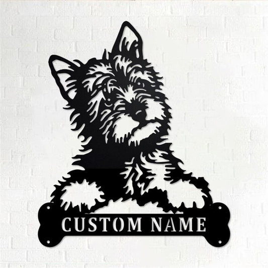 Custom Metal Sign, Terrier Dog Metal Sign, Anniversary Gift, Dog House Sign, Dog Wall Art, Outdoor Sign, Home Decor Sign