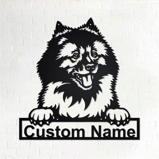 Custom Metal Sign, Wolf Spitz Dog Metal Sign, Anniversary Gift, Dog House Sign, Dog Wall Art, Outdoor Sign, Home Decor Sign