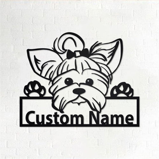 Custom Metal Sign, Yorkie Dog Metal Sign, Anniversary Gift, Dog House Sign, Dog Wall Art, Outdoor Sign, Home Decor Sign