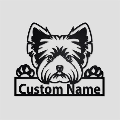 Custom Metal Sign, Yorkshire Terrier Metal Sign, Anniversary Gift, Dog House Sign, Dog Wall Art, Outdoor Sign, Home Decor Sign