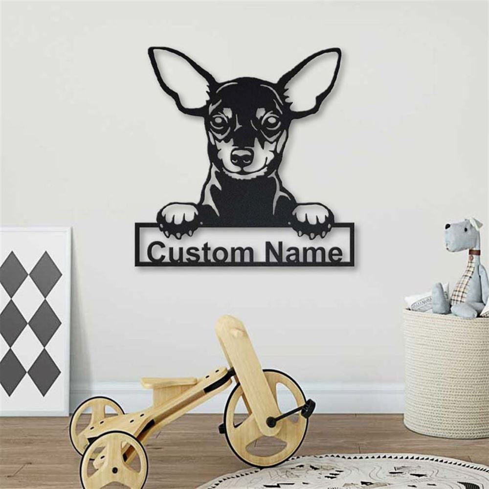 Custom Miniature Pinscher Dog Metal Sign, Led Lights Miniature Pinscher Metal Sign, Dog Lover Gift, Dog Wall Sign, Home Decor Sign