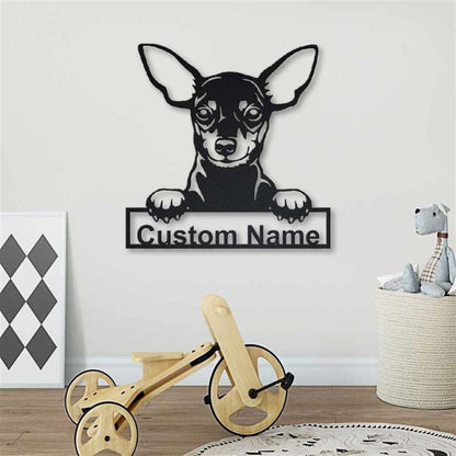 Custom Miniature Pinscher Dog Metal Sign, Led Lights Miniature Pinscher Metal Sign, Dog Lover Gift, Dog Wall Sign, Home Decor Sign