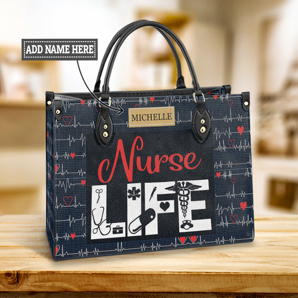 Custom Name Nurse Life Leather Bag, Women's Pu Leather Bag, Best Mother's Day Gifts