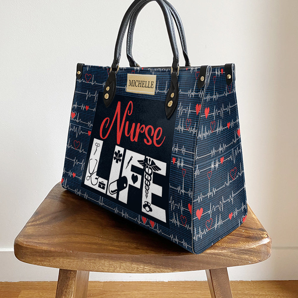 Custom Name Nurse Life Leather Bag, Women's Pu Leather Bag, Best Mother's Day Gifts