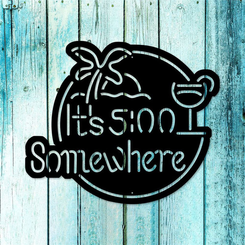 Custom Patio Metal Sign, Somewhere Poolside Decor Sign, Light Wall Decor Art Bar Sign, Anniversary Gift, Home Decor Sign, Wall Hanging Art