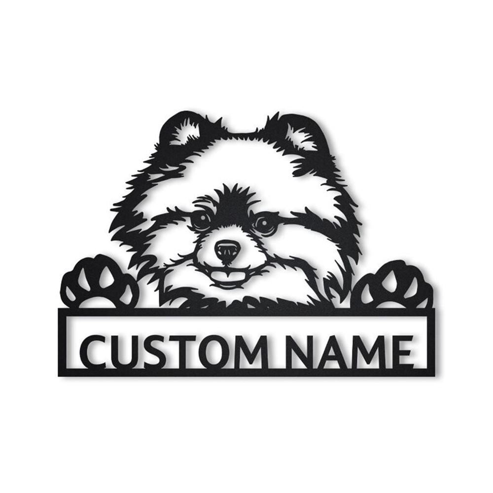 Custom Pomeranian Dog Metal Sign, Led Lights Pomeranian Metal Sign, Dog Lover Gift, Dog Wall Sign, Home Decor Sign