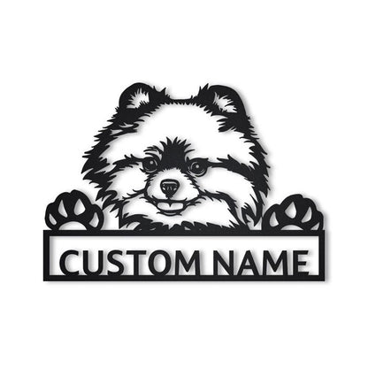Custom Pomeranian Dog Metal Sign, Led Lights Pomeranian Metal Sign, Dog Lover Gift, Dog Wall Sign, Home Decor Sign