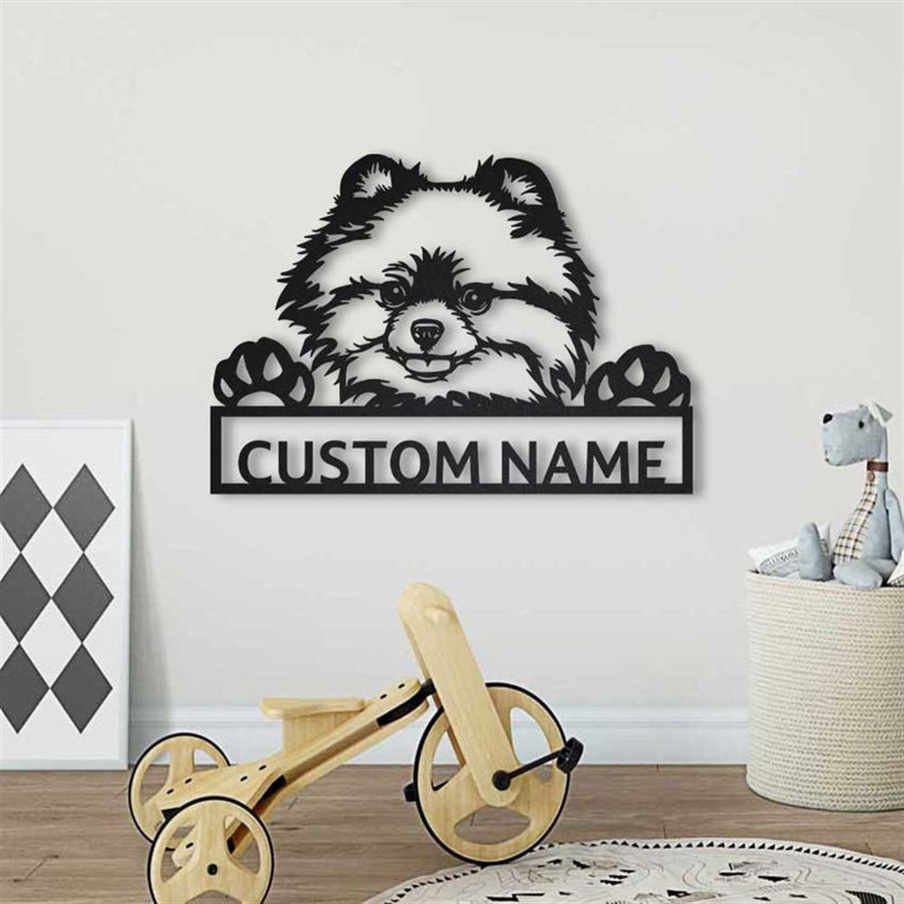 Custom Pomeranian Dog Metal Sign, Led Lights Pomeranian Metal Sign, Dog Lover Gift, Dog Wall Sign, Home Decor Sign
