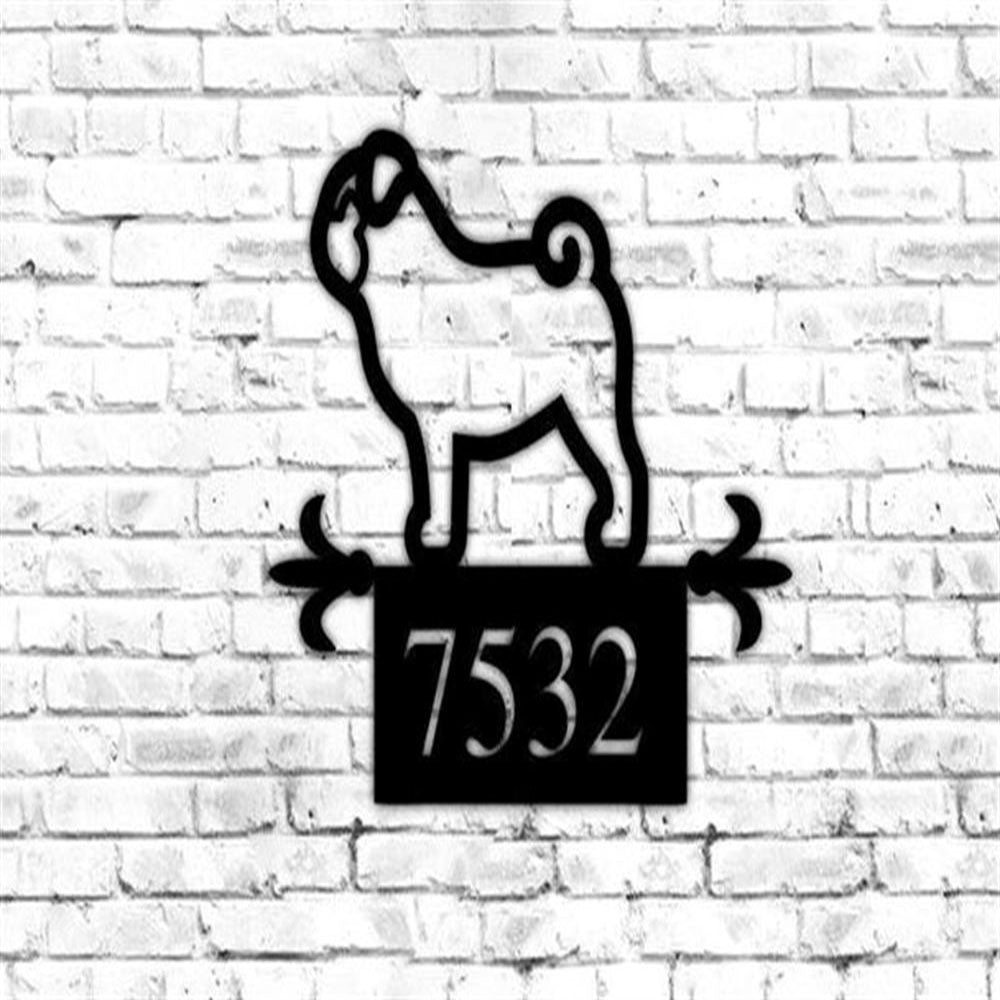 Custom Pug Metal Welcome Sign, Pug Dog Metal Sign, Dog Lover Gift, Dog Wall Sign, Home Decor Sign