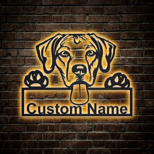 Custom Rhodesian Ridgeback Dog Metal Sign, Led Lights Rhodesian Ridgeback Sign, Dog Lover Gift, Dog Wall Sign, Home Decor Sign