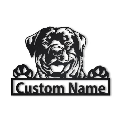 Custom Rottweiler Dog Metal Sign, Led Lights Rottweiler Metal Sign, Dog Lover Gift, Dog Wall Sign, Home Decor Sign
