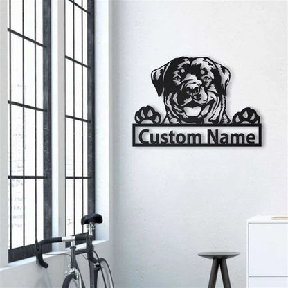 Custom Rottweiler Dog Metal Sign, Led Lights Rottweiler Metal Sign, Dog Lover Gift, Dog Wall Sign, Home Decor Sign