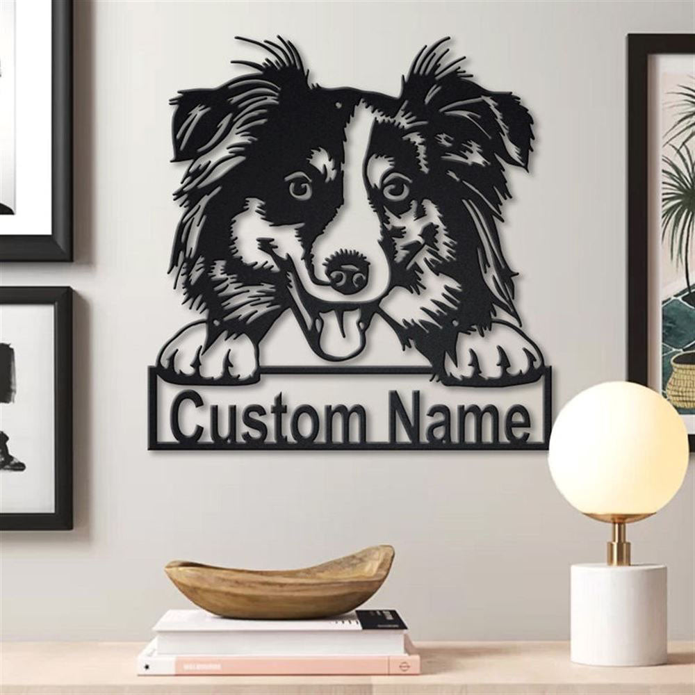 Custom Shepherd Dog Metal Sign, Led Lights Australian Shepherd Metal Sign, Dog Lover Gift, Dog Wall Sign, Home Decor Sign