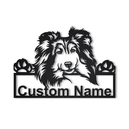 Custom Shetland Sheepdog Dog Metal Sign, Led Lights Shetland Sheepdog Dog Metal Sign, Dog Lover Gift, Dog Wall Sign, Home Decor Sign