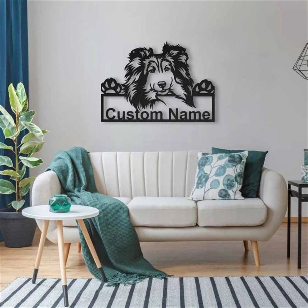 Custom Shetland Sheepdog Dog Metal Sign, Led Lights Shetland Sheepdog Dog Metal Sign, Dog Lover Gift, Dog Wall Sign, Home Decor Sign