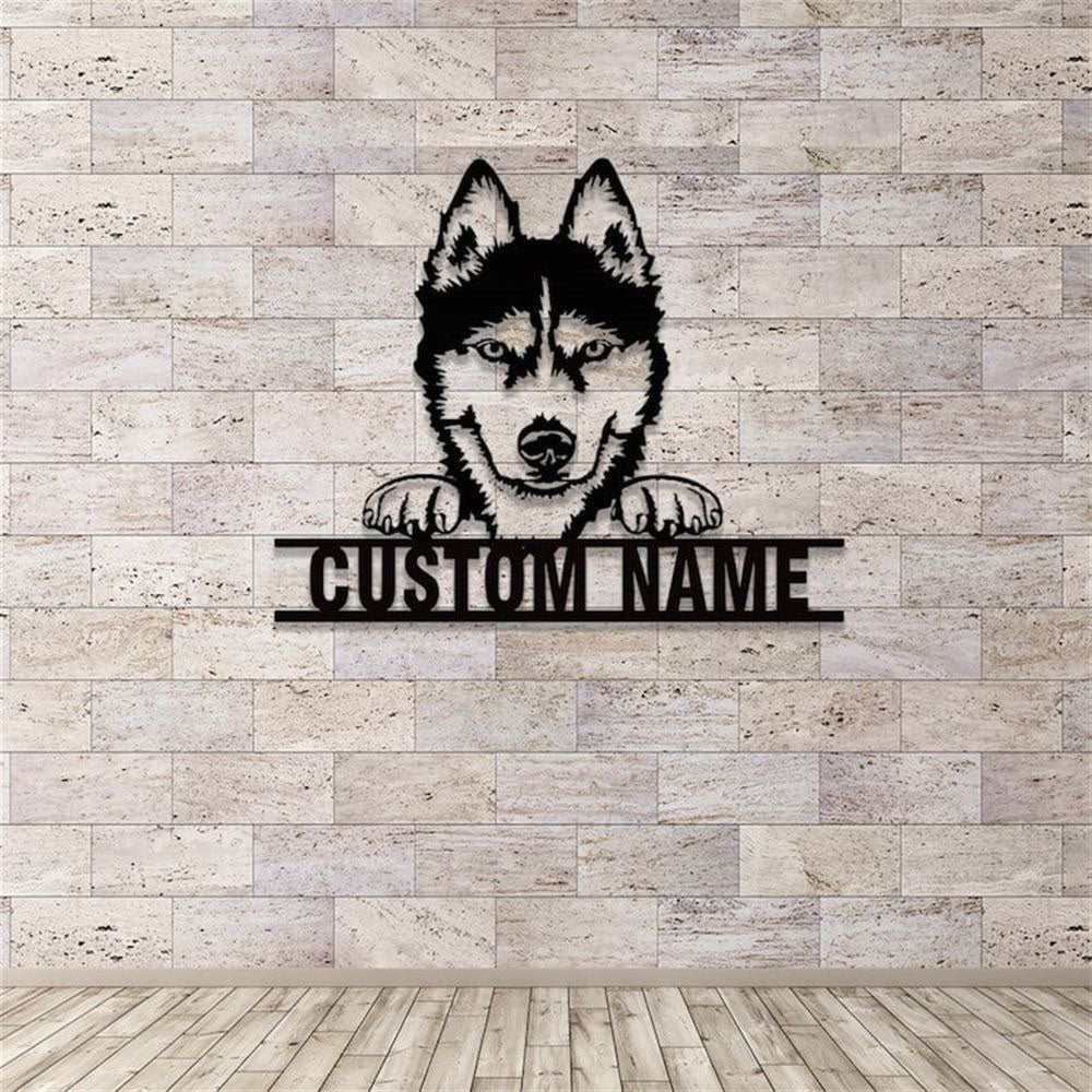 Custom Siberian Husky Dog Metal Sign, Led Husky Metal Wall Art, Dog Lover Gift, Dog Wall Sign, Home Decor Sign