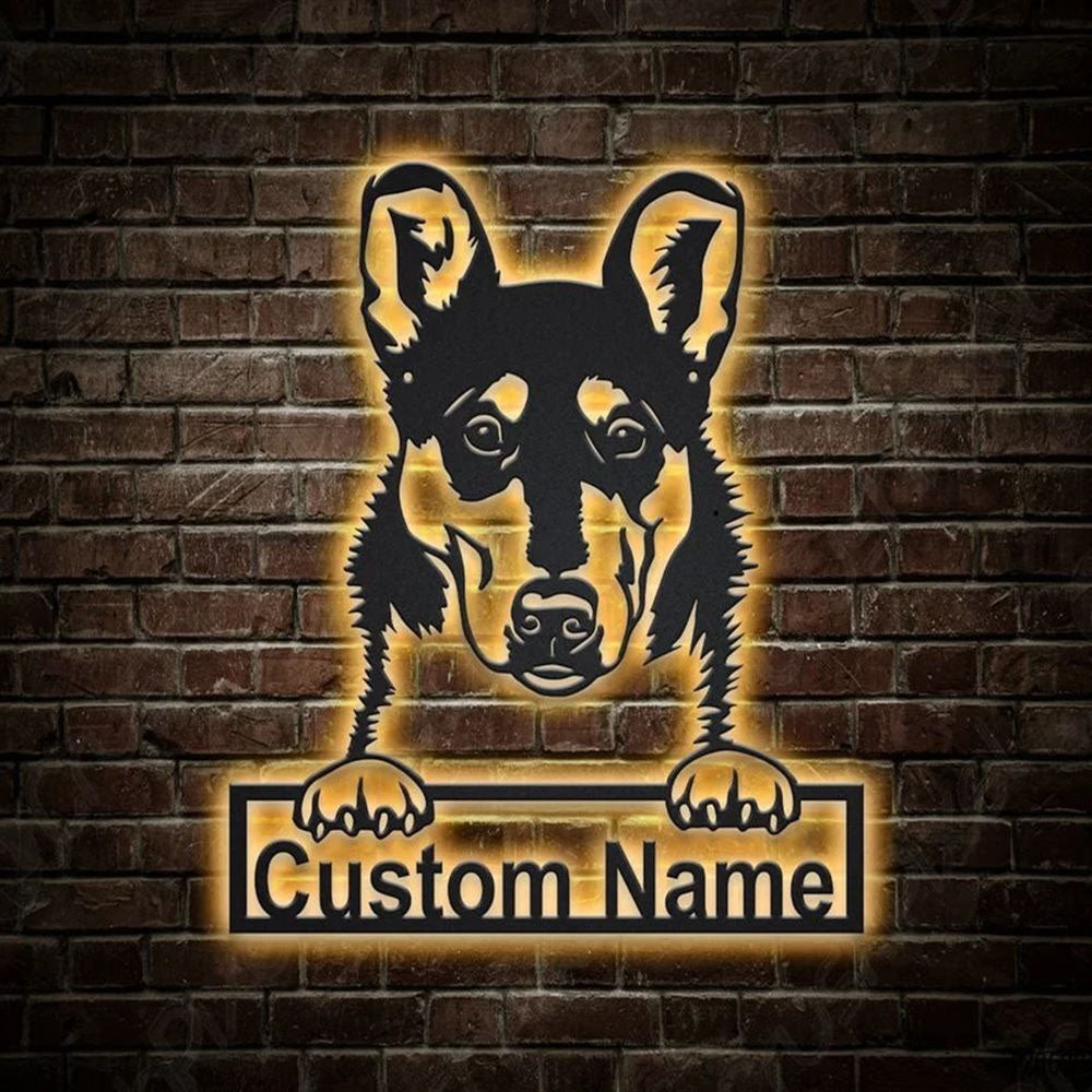 Custom Smooth Collie Dog Metal Sign, Led Lights Smooth Collie Sign, Dog Lover Gift, Dog Wall Sign, Home Decor Sign