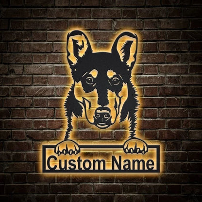 Custom Smooth Collie Dog Metal Sign, Led Lights Smooth Collie Sign, Dog Lover Gift, Dog Wall Sign, Home Decor Sign